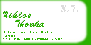 miklos thomka business card