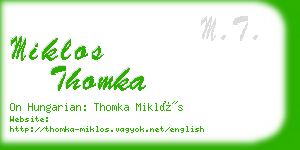 miklos thomka business card